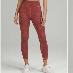 Lululemon Invigorate High-Rise Tight 25 Crackle Glaze Vintage Orange Larkspur 6